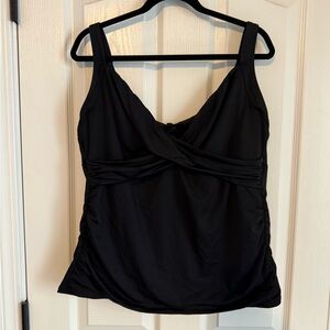 Lands End underwire tummy control wrap tankini top